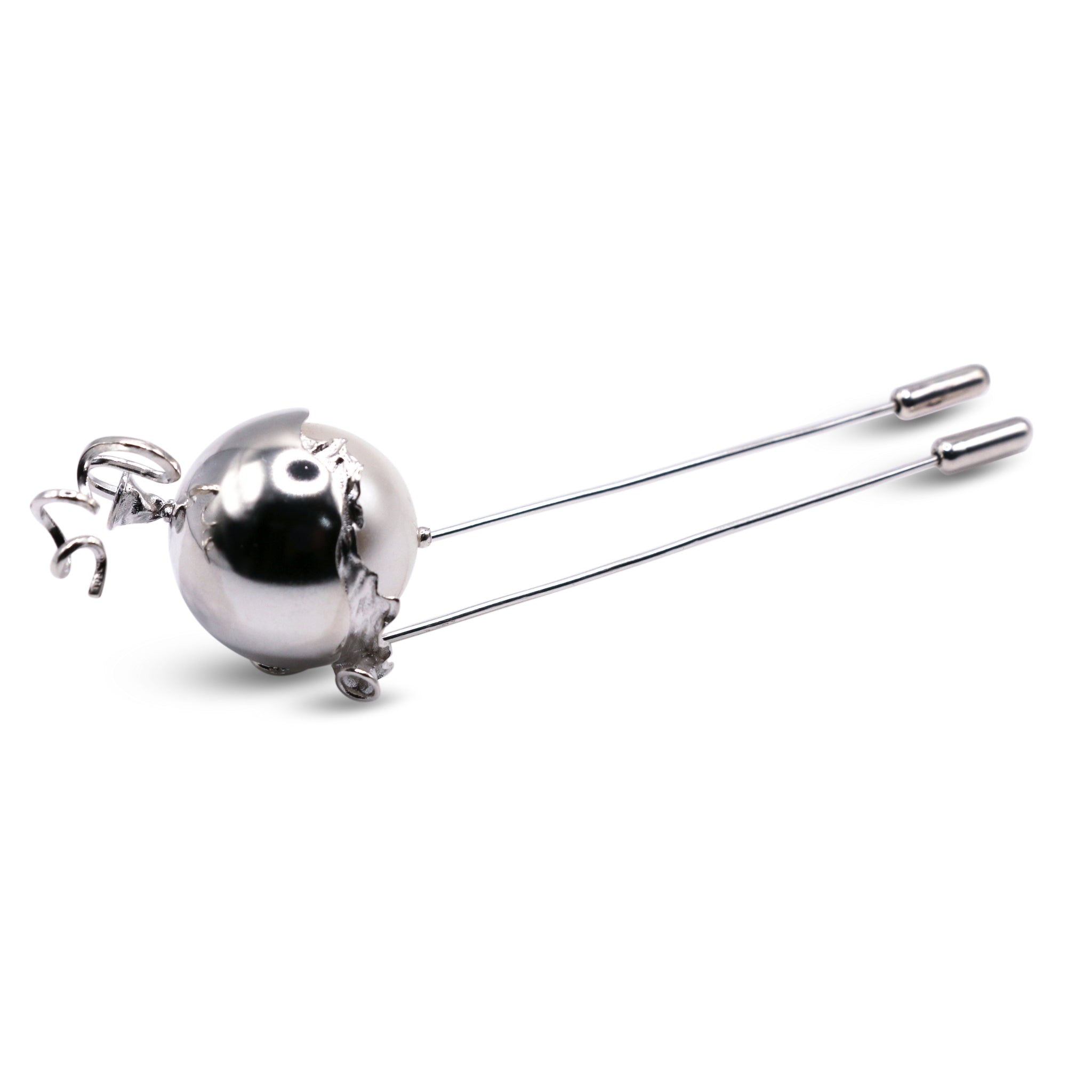 Sterling Silver Balloon Monster Pin with Pearl